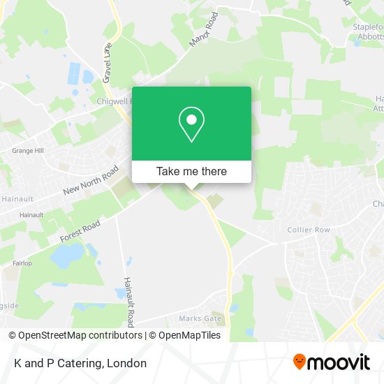 K and P Catering map