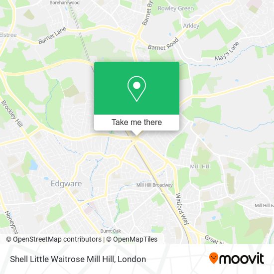 Shell Little Waitrose Mill Hill map