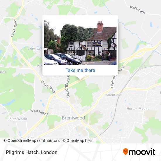 How to get to Pilgrims Hatch in Brentwood by bus or train?