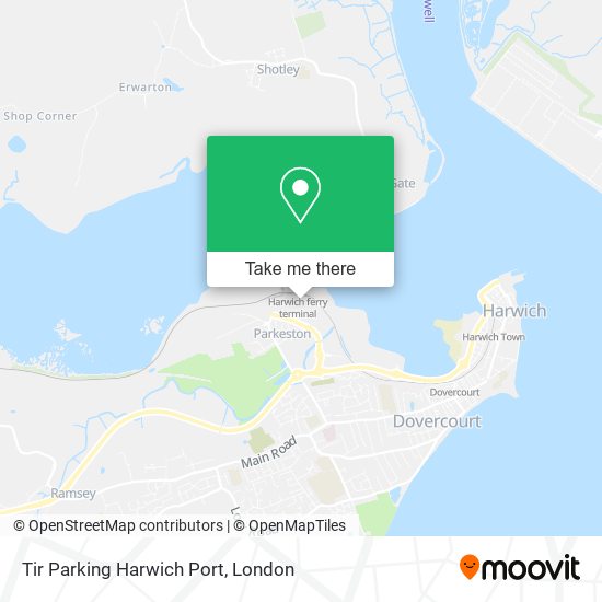Tir Parking Harwich Port map