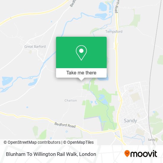 Blunham To Willington Rail Walk map