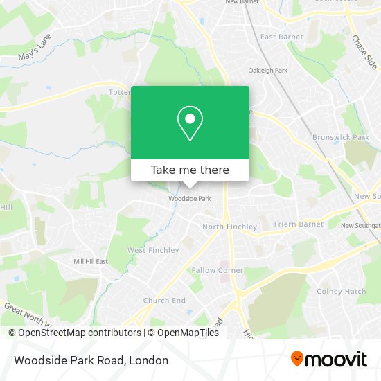 Woodside Park Road map