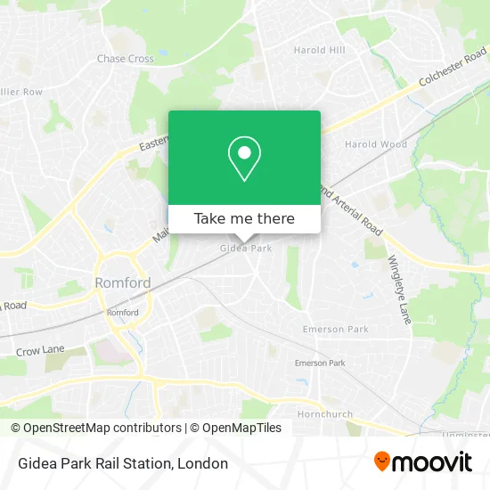 Gidea Park Rail Station map