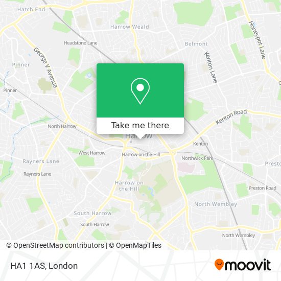 HA1 1AS map