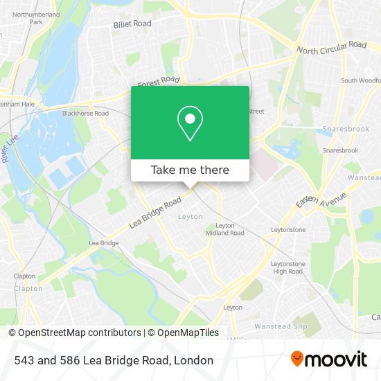 543 and 586 Lea Bridge Road map