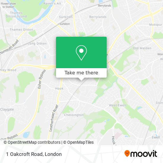 1 Oakcroft Road map