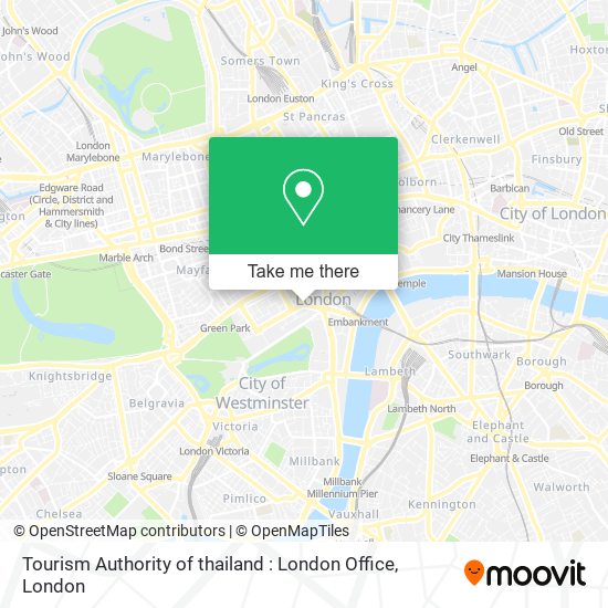 Tourism Authority of thailand : London Office map