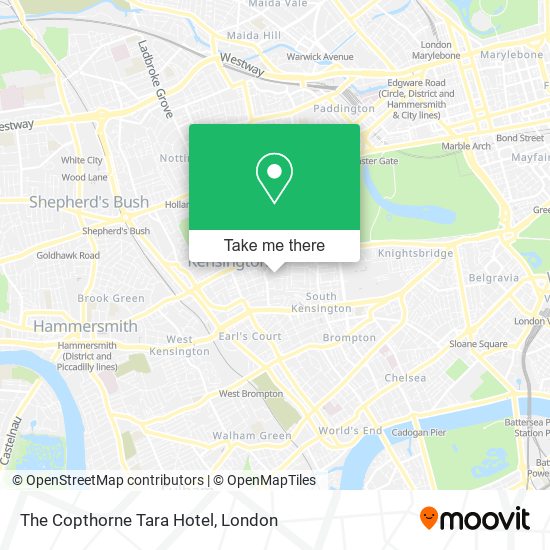 The Copthorne Tara Hotel map