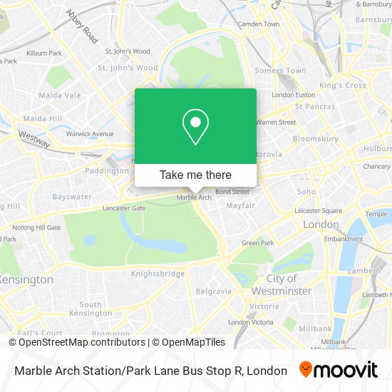 Marble Arch Station / Park Lane Bus Stop R map