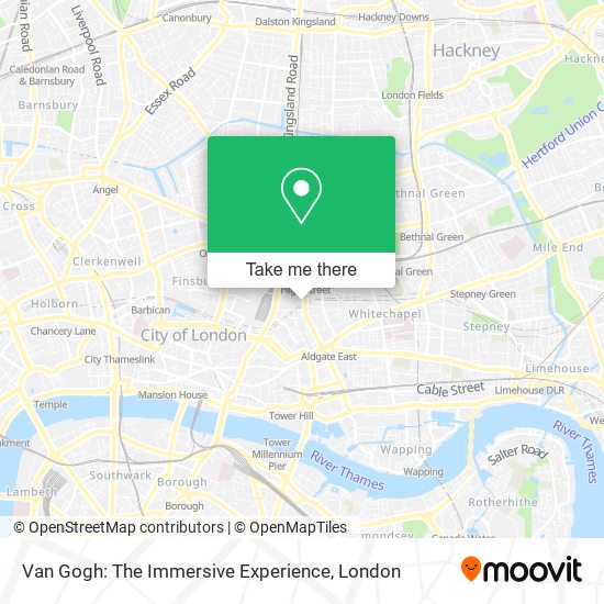 Van Gogh: The Immersive Experience map