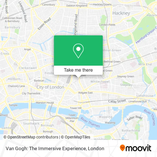 Van Gogh: The Immersive Experience map
