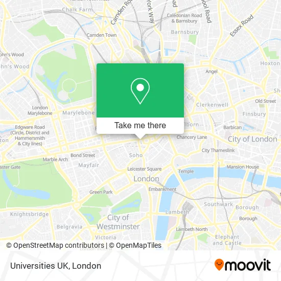 Universities UK map
