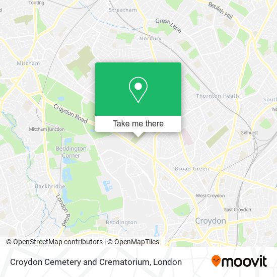 Croydon Cemetery and Crematorium map