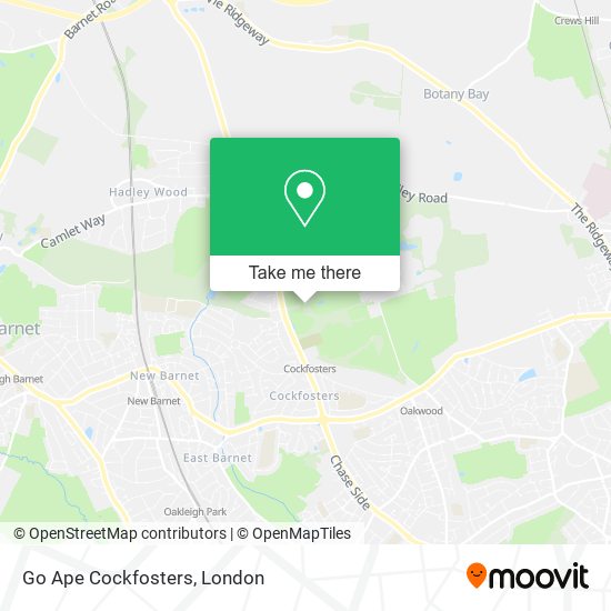 Go Ape Cockfosters map