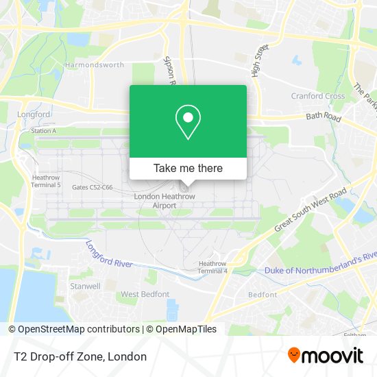 T2 Drop-off Zone map