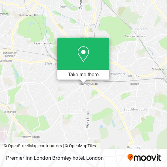 Premier Inn London Bromley hotel map