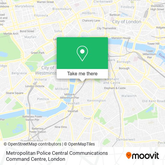 Metropolitan Police Central Communications Command Centre map