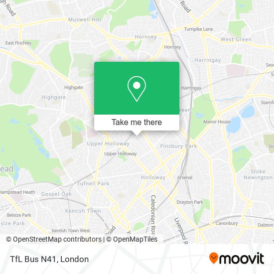TfL Bus N41 map