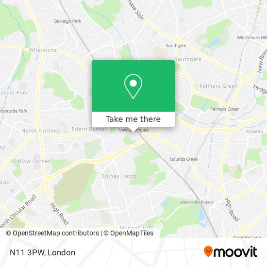 N11 3PW map