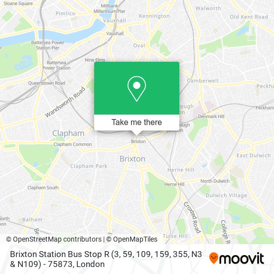 Brixton Station Bus Stop R (3, 59, 109, 159, 355, N3 & N109) - 75873 map