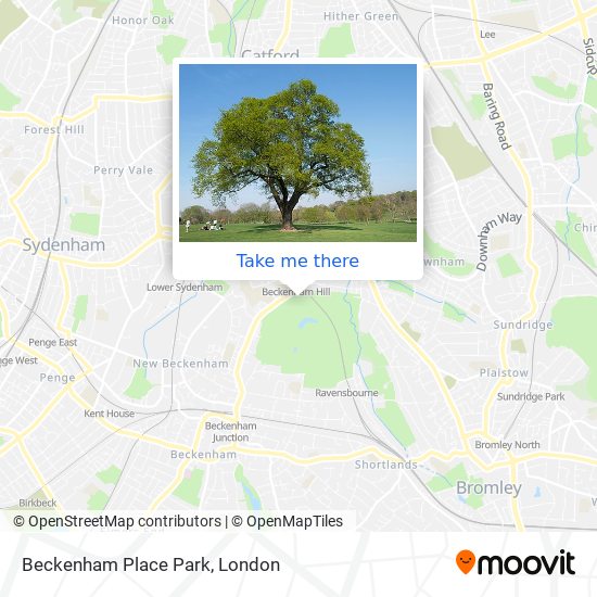 Beckenham Place Park map