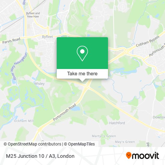M25 Junction 10 / A3 map