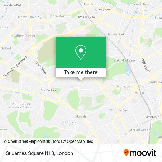 St James Square London Map How To Get To St James Square N10 In Muswell Hill By Bus, Tube Or Train?