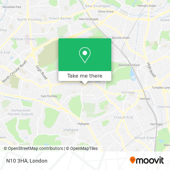 N10 3HA map