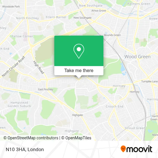 How to Get to N10 3HA in Muswell Hill by Bus, Tube or Train?