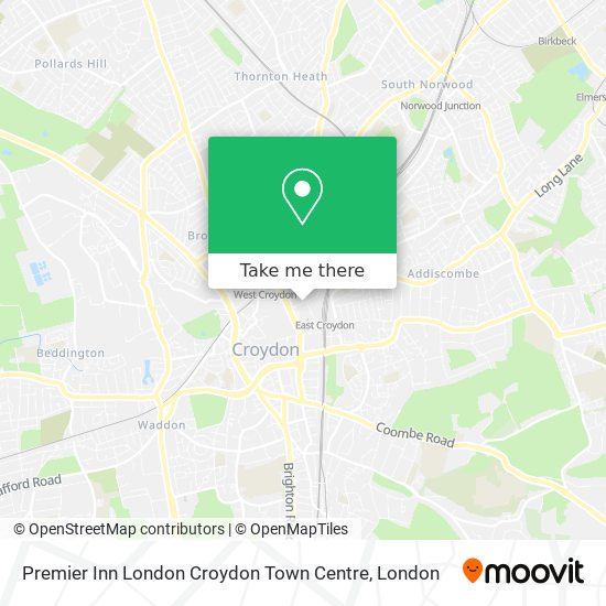 Premier Inn London Croydon Town Centre map
