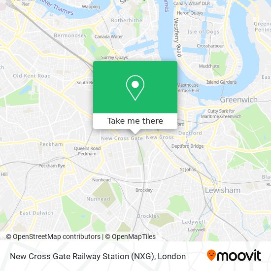 New Cross Gate Railway Station (NXG) map