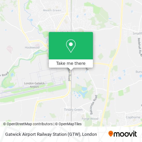 Gatwick Airport Railway Station (GTW) map