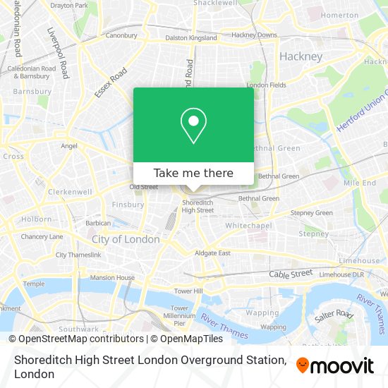 Shoreditch High Street London Overground Station map