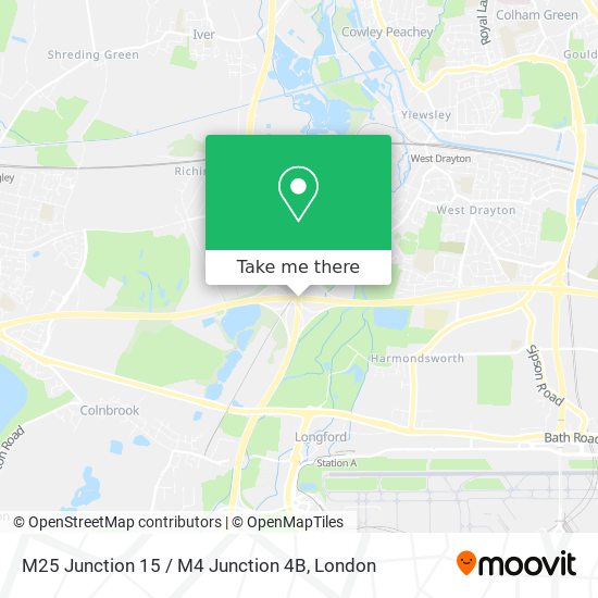 M25 Junction 15 / M4 Junction 4B map