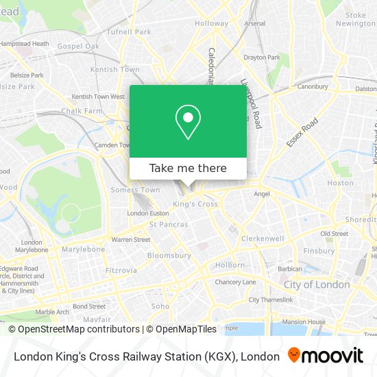 London King's Cross Railway Station (KGX) map