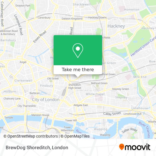 BrewDog Shoreditch map