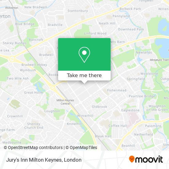 Jury's Inn Milton Keynes map