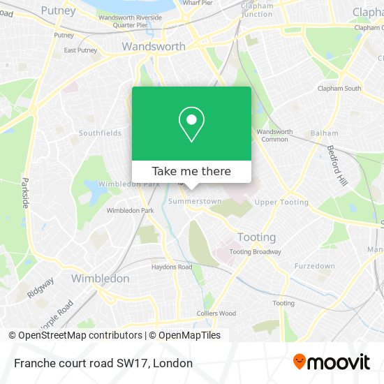 Franche court road SW17 map