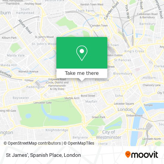 St James', Spanish Place map