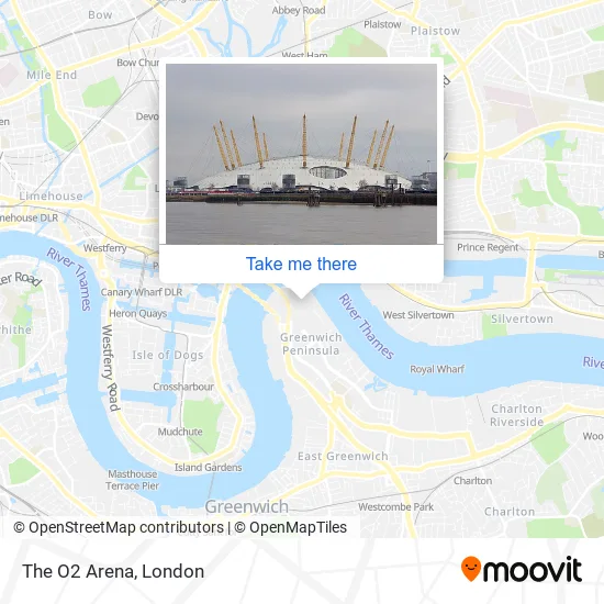 The O2 Arena map