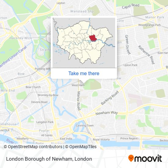 London Borough of Newham map