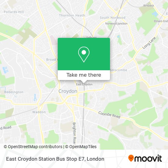East Croydon Station Bus Stop E7 map