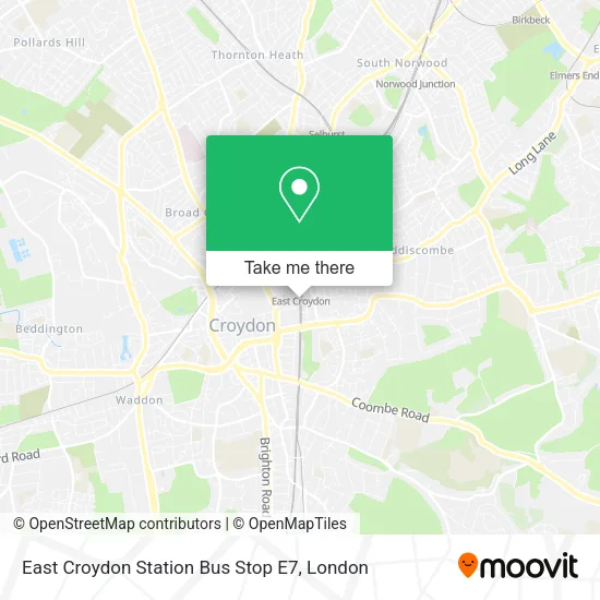 East Croydon Station Bus Stop E7 map