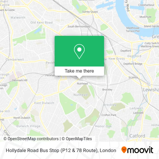 Hollydale Road Bus Stop (P12 & 78 Route) map