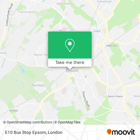 E10 Bus Stop Epsom map