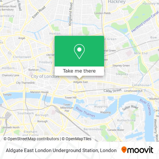 Aldgate East London Underground Station map