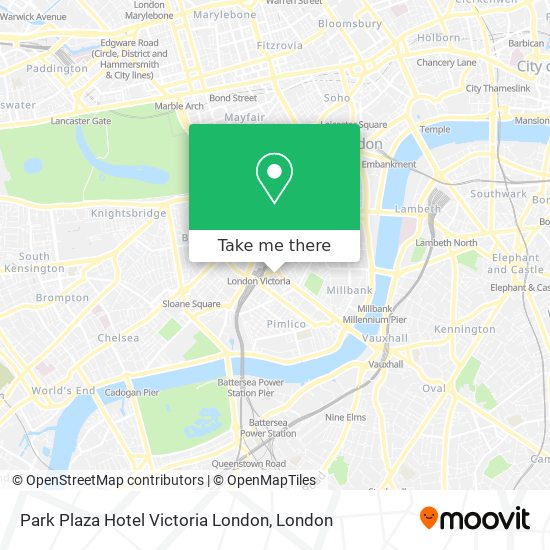 Park Plaza Hotel Victoria London map