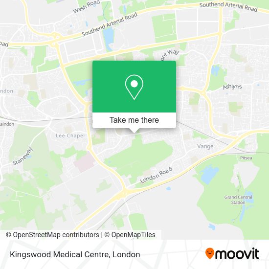 How to get to Kingswood Medical Centre in Basildon by bus, train or Tube?