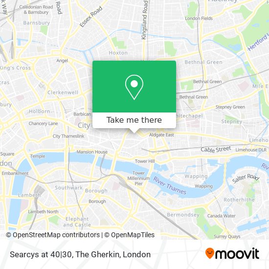 Searcys at 40|30, The Gherkin map