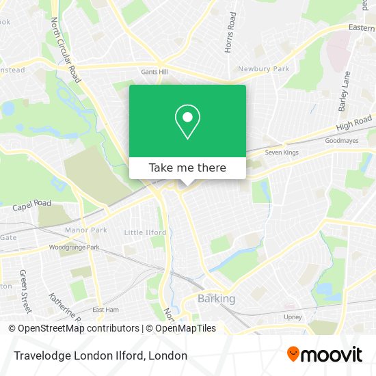 Travelodge London Ilford map